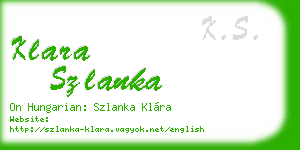 klara szlanka business card