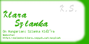 klara szlanka business card